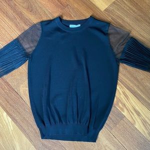 THML black sheer sleeve sweater